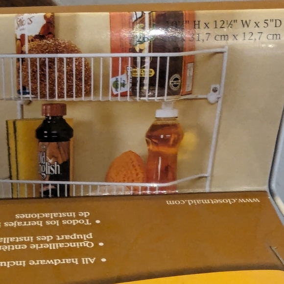 ClosetMaid 2-Tier Storage Rack-White Coated Wire, Wall Or Door Mount Organizing - Picture 5 of 9